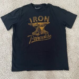 Under Armour Project Rock Shirt Mens Large Black Iron Paradise Anvil